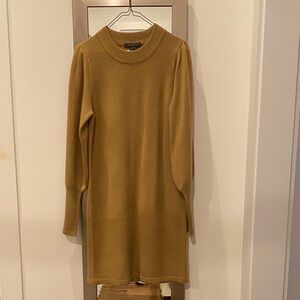 French Connection Mustard Long Sleeve Sweater Dress